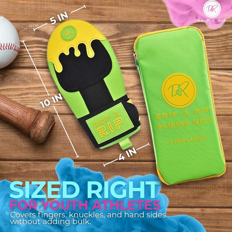 Drip & Rip Sliding Mitt Youth for Baseball & Softball - Ice Cream Sliding Mitt Design with Hand Protection - Base Running, Breathable, Durable, Ambidextrous - Ages 10+ - Image 5